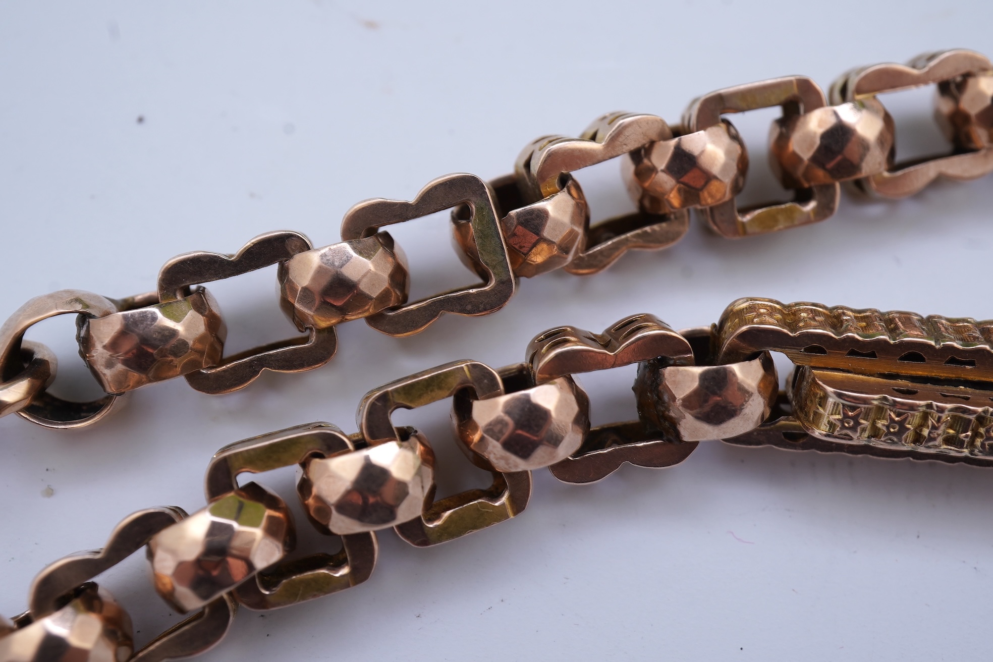 A gold necklace, late 19th century composite